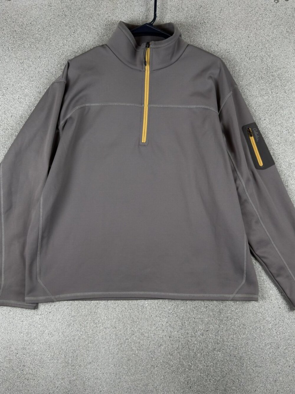 Cabela's Bonded Softshell Fleece Quarter Zip Pullover Men's XL Gray Outdoor